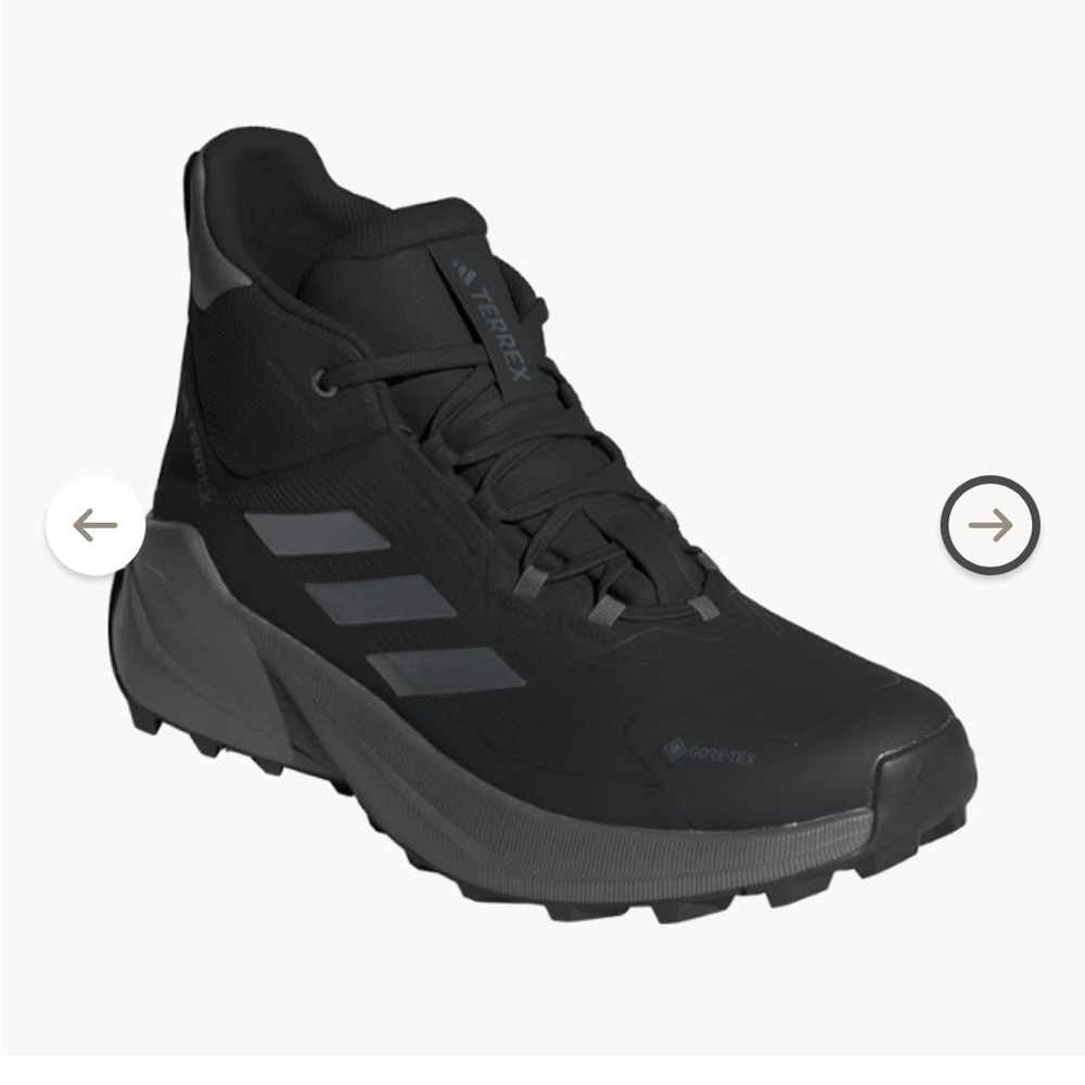 adidas Terrex Trail Mid Hiking Shoes in Black and Gray - Picture 3 of 14